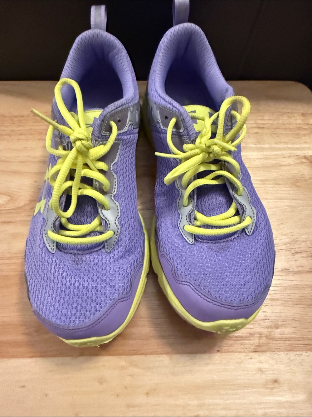 Under Armour Lavender Athletic Shoes with Yellow Accents